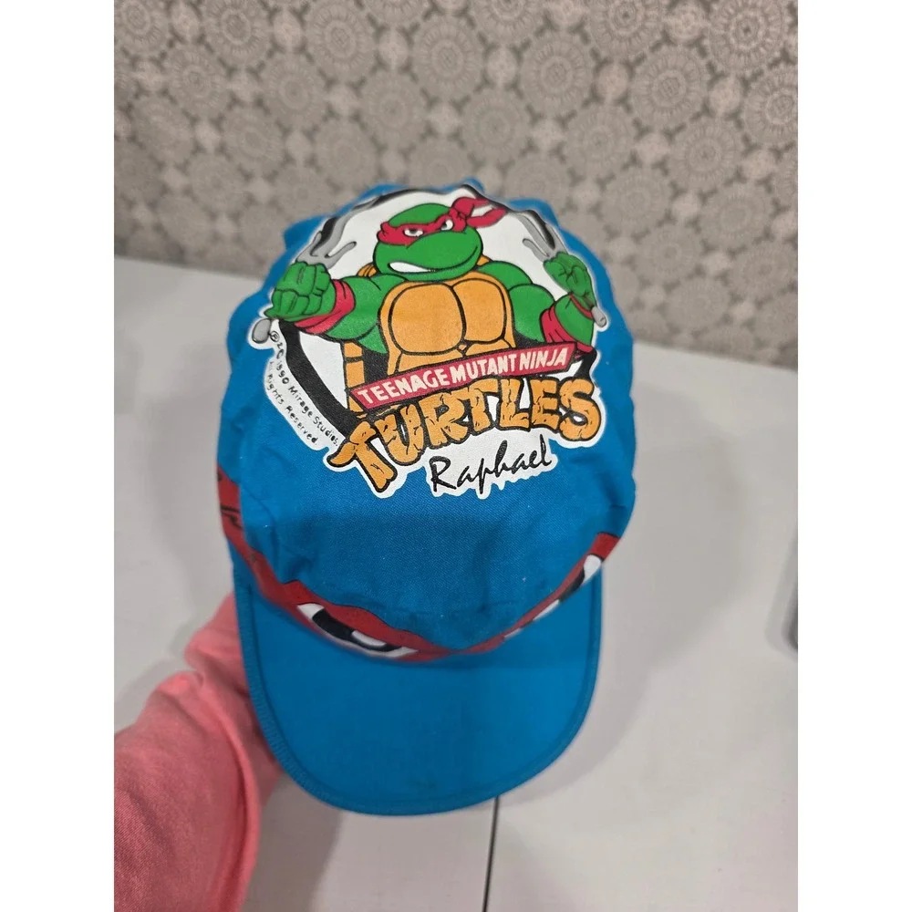 Kids Teenage‎ Mutant Ninja Turtles Raphael Blue Baseball Cap One Size 1990 READ